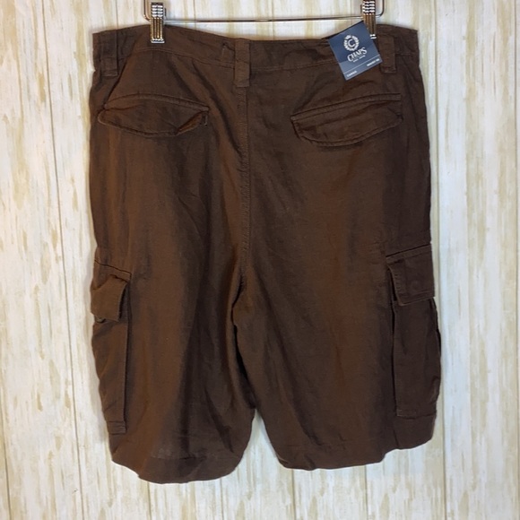 Men’s Chaps Linen Blend Brown Cargo Shorts Size 38 NWT - Picture 5 of 6